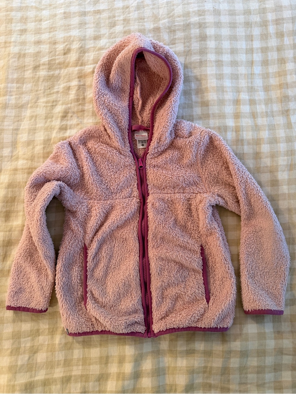 Hanna Andersson Kids Pink Hooded Sherpa Jacket